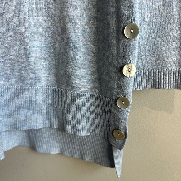 Chico's Lightweight Sweater with button detail Blue M or Size 1 - Picture 4 of 8